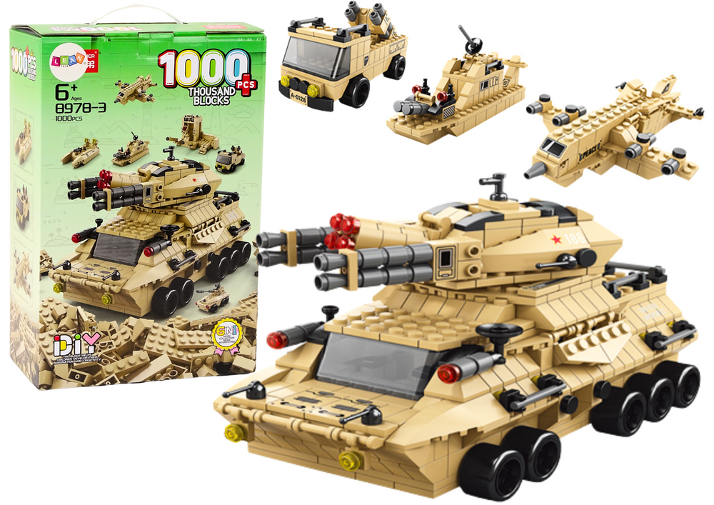 Military Sand Military Tank Block Set 1000 pcs