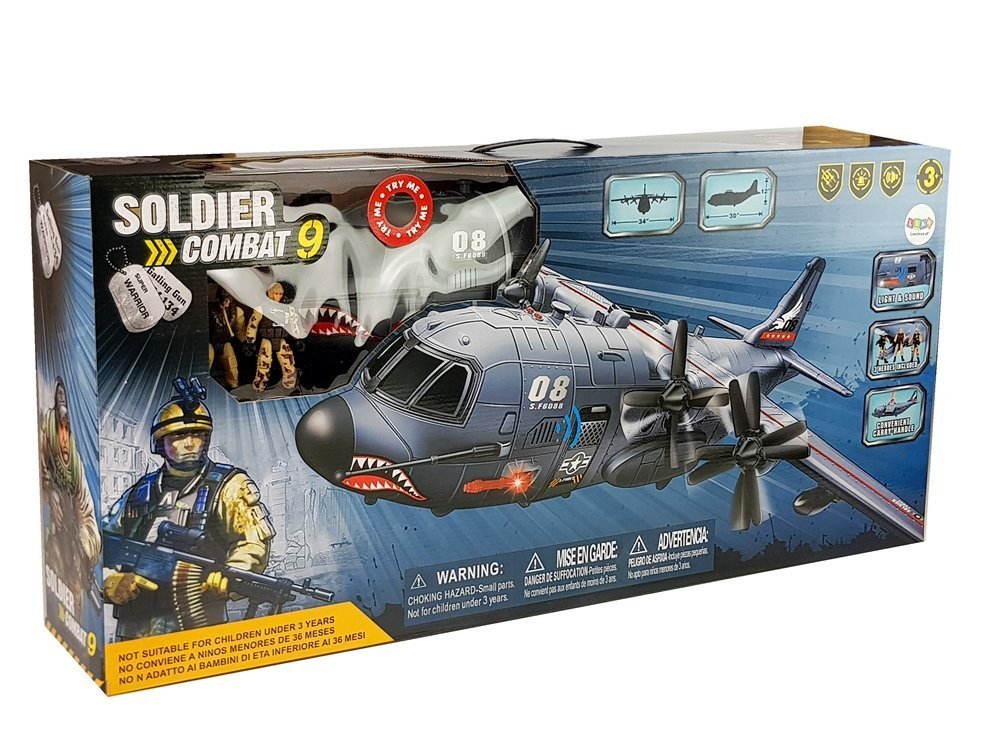 Military Set Huge Military Plane 87 cm with Sounds Lights Military Accessories