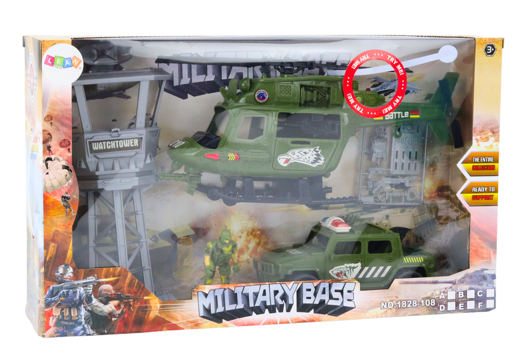 Military Set Military Helicopter Combat Vehicle Control Tower Soldier