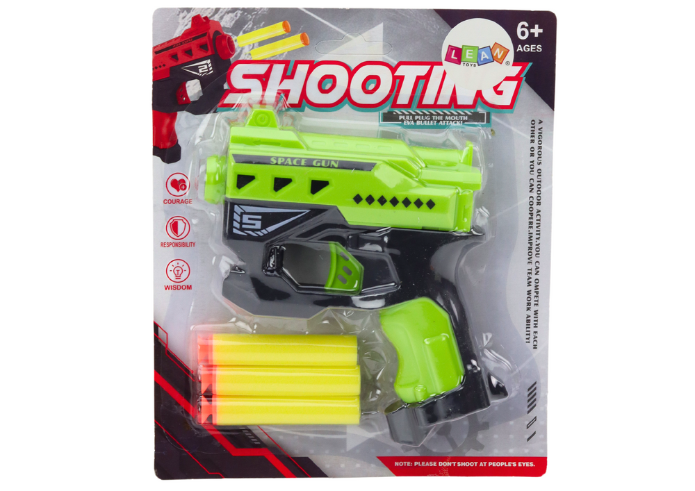 Mini Foam Dart Gun With Suction Cups, green