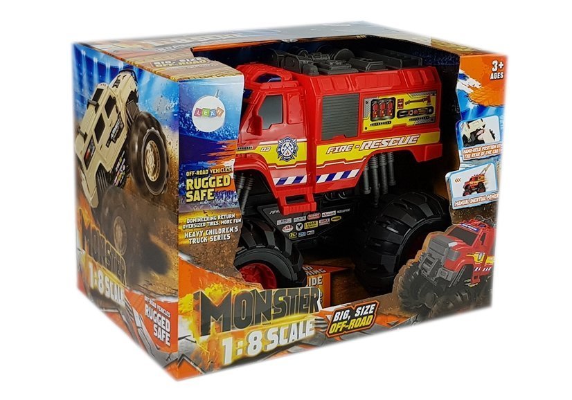 Monster Auto Firetruck Guard Big Wheels 1: 8 40cm x 30cm x 35cm