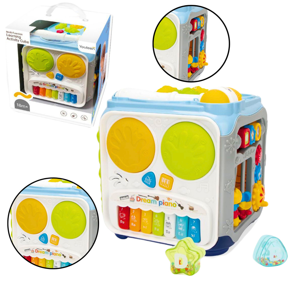 Multifunctional Educational Cube For Toddlers Lights Sounds