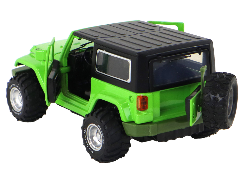 Off-Road Car Battery Powered Friction Drive Metal Green 1:32