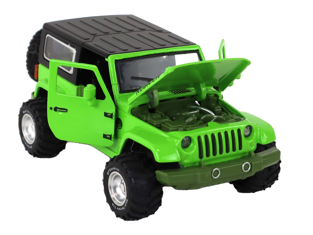 Off-Road Car Battery Powered Friction Drive Metal Green 1:32