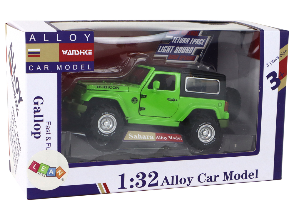 Off-Road Car Battery Powered Friction Drive Metal Green 1:32