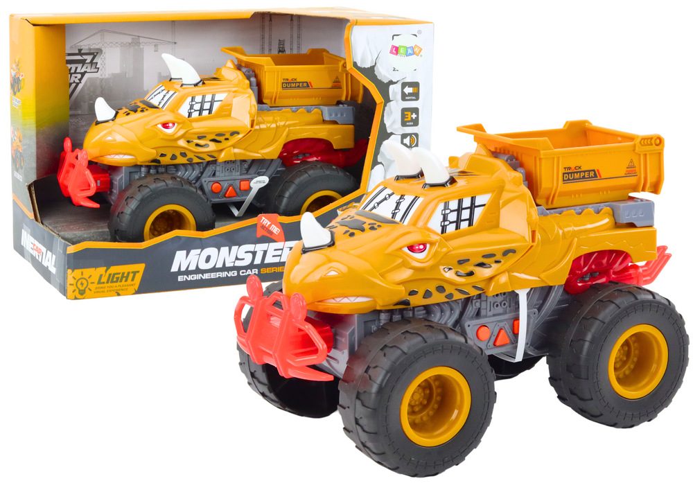 Off-road Car Dinosaur Friction Drive Dump Truck Orange