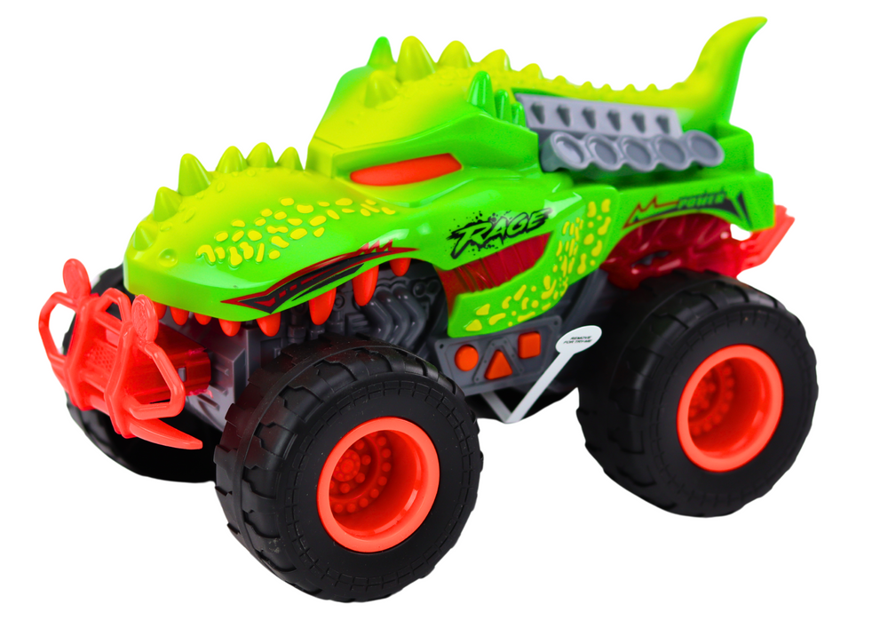 Off-Road Car Dinosaur T-Rex Lights Sounds Drive Green