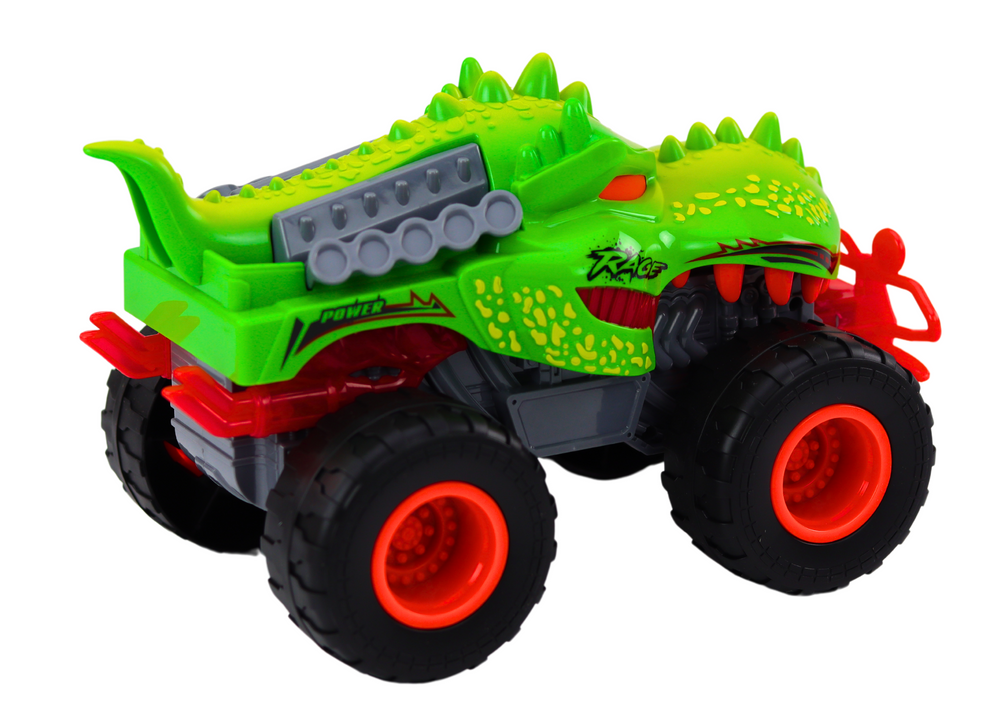 Off-Road Car Dinosaur T-Rex Lights Sounds Drive Green