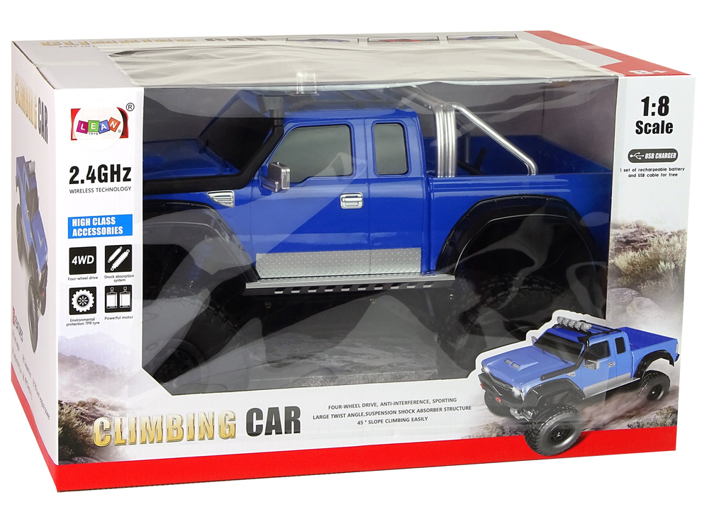 Off-road Car R/C 2.4G Climbing Car 1:8 Blue 4x4