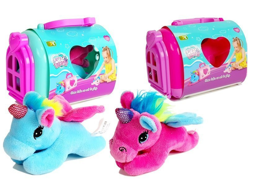 Pony Unicorn Horse with Transporter Mascot in a Suitcase