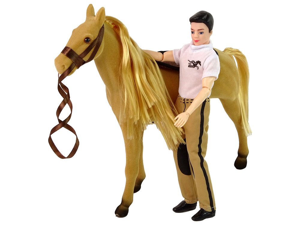 Puppet with Light Brown Horse Figures Accessories