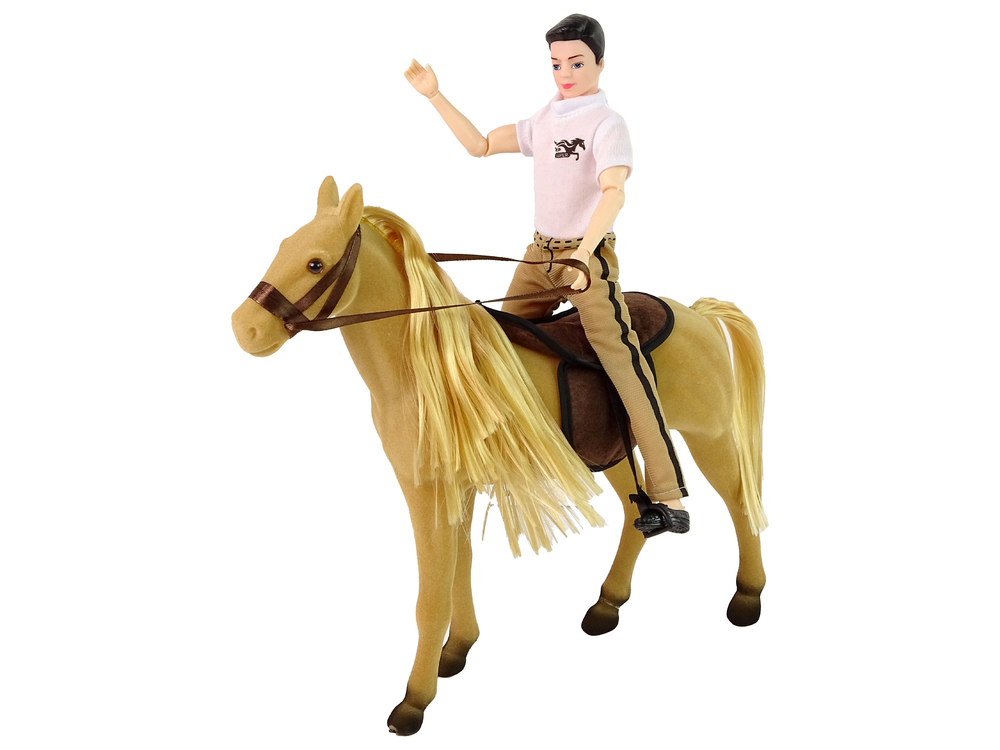 Puppet with Light Brown Horse Figures Accessories