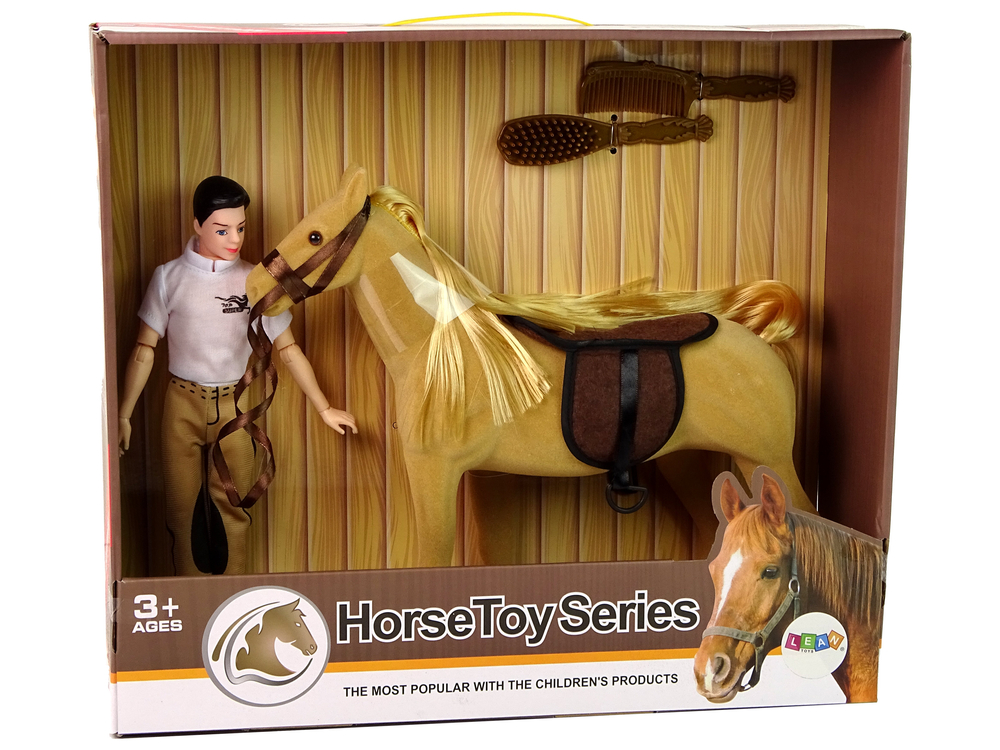 Puppet with Light Brown Horse Figures Accessories