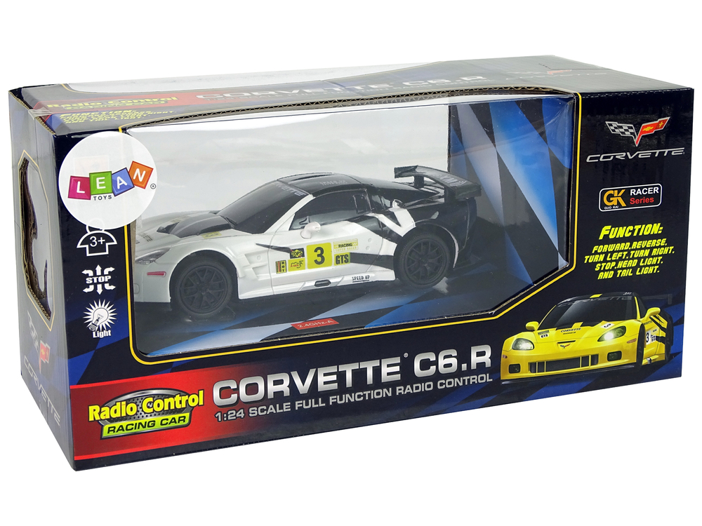 Radiovadāmā mašīna ar pulti Corvette C6.R White