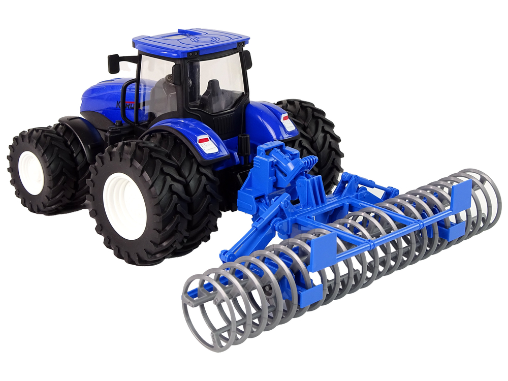 Radiovadāms traktors ar pulti 1:24 Blue