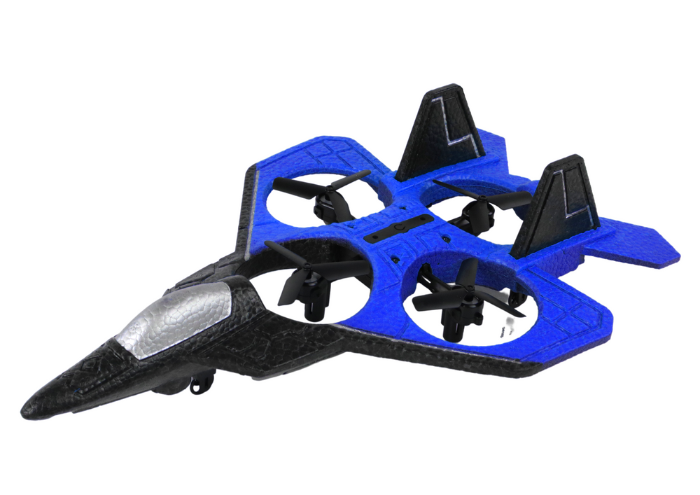 RC Drone Plane Blue Fighter Remote Controlled Pilot