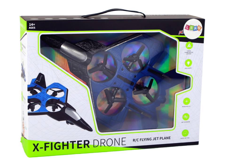 RC Drone Plane Blue Fighter Remote Controlled Pilot