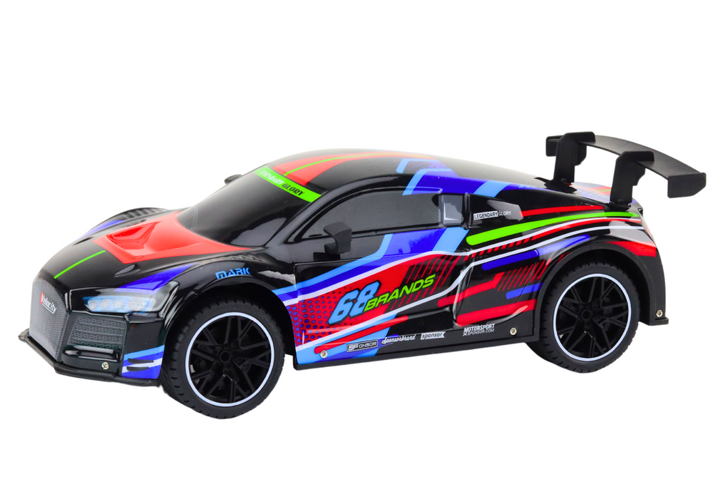 RC Sports Car 1:10 25km/h Lights Black