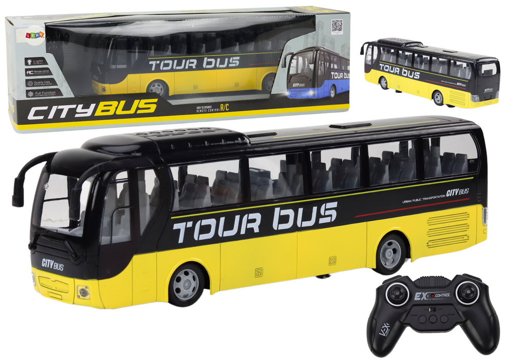 Remote Controlled RC Bus Yellow With Remote Control Light Effects