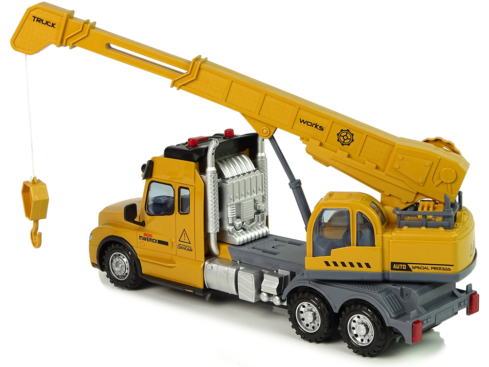 Remote Controlled Truck Crane Pilot 2.4G Lights Sounds Yellow