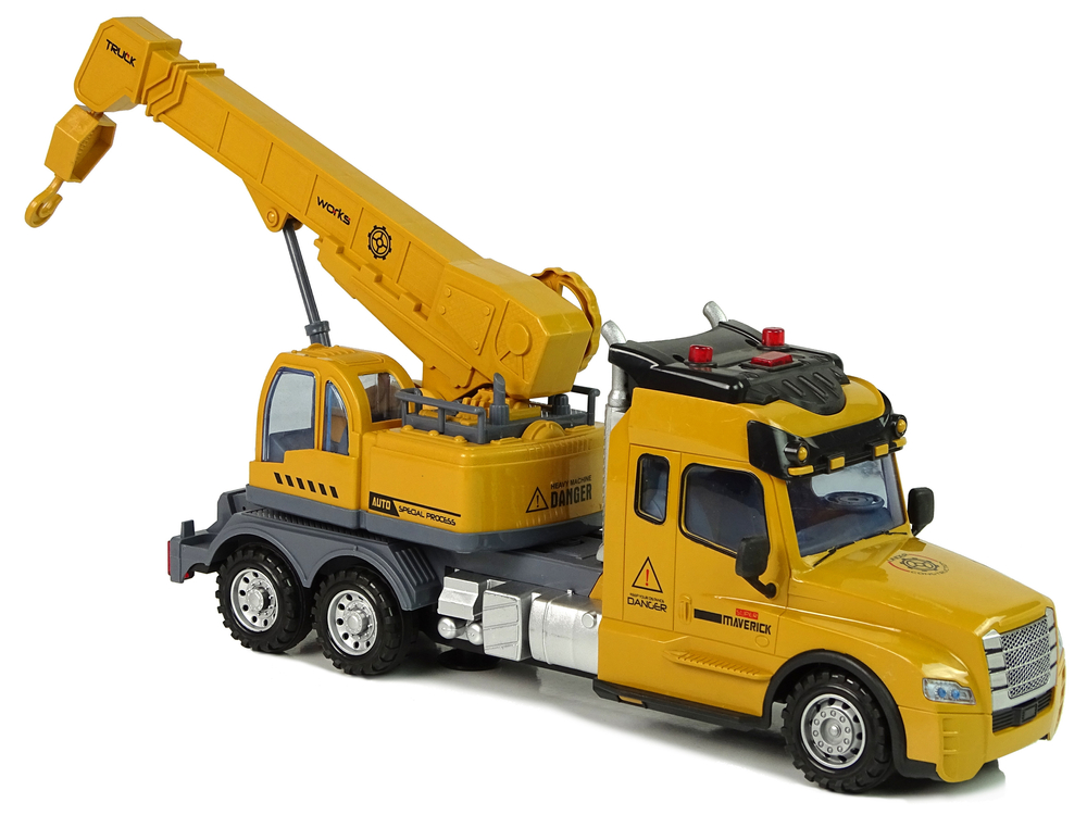 Remote Controlled Truck Crane Pilot 2.4G Lights Sounds Yellow