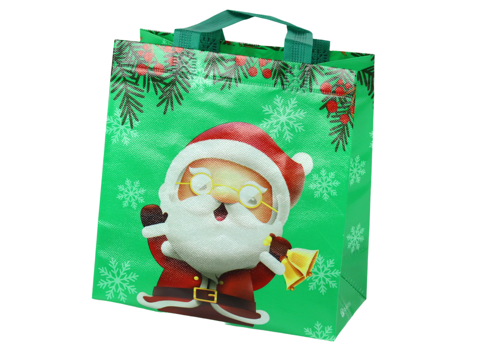 Santa Claus Gift Bag Green 23cm x 21.5cm x 11cm