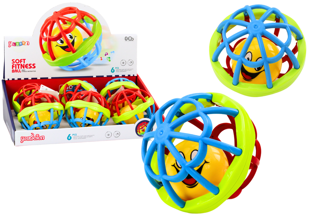 Sensory Ball for Babies, Colorful Rubber Rattle