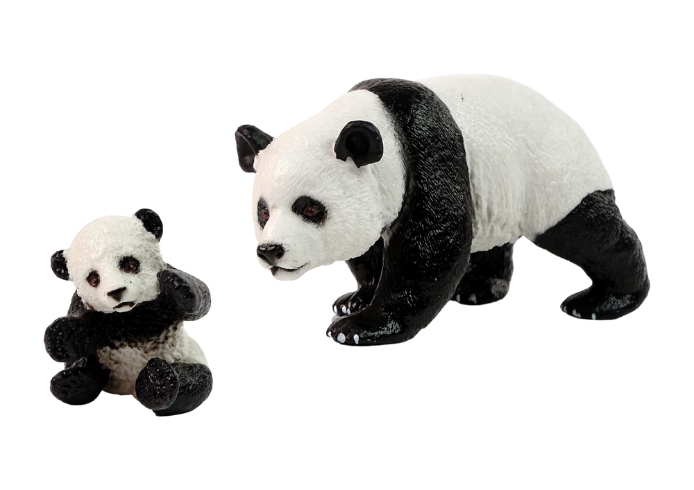 Set of 2 Panda Figures with a Young Panda  Animals of the World Series