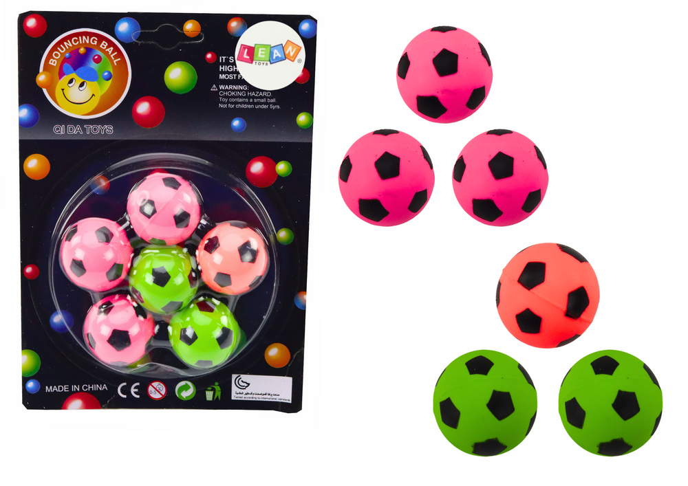 Set of 6 Rubber Football Balls