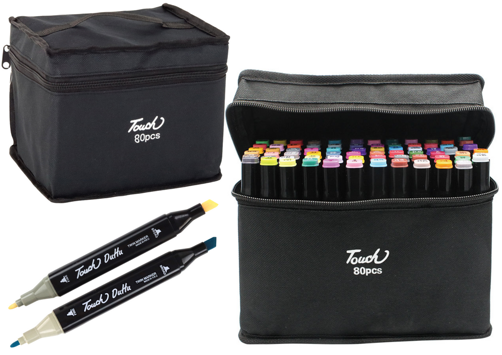 Set of 80 Double-sided Alcohol Markers Pro Touch + Bag