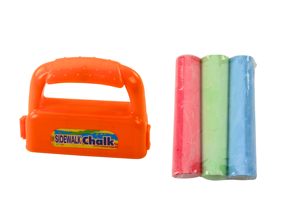 Set of Chalks with Handles Thick Sidewalk Chalk Orange 3 Pcs