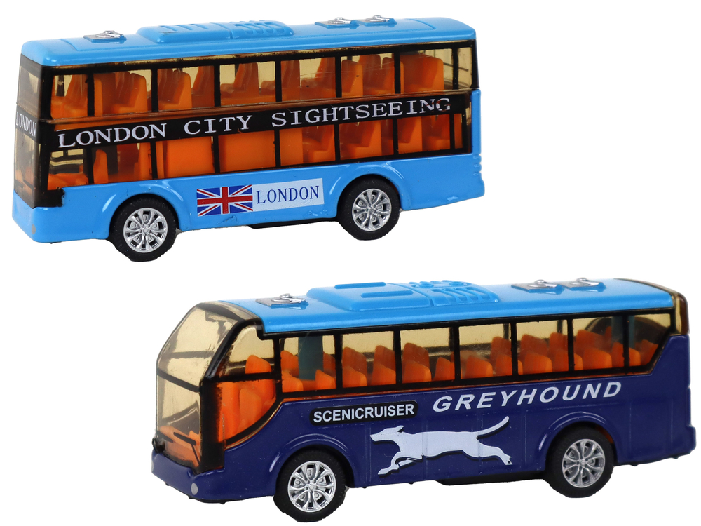 Set of Colorful Buses Faction System 4 Elements