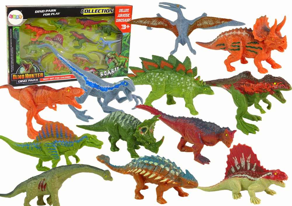 Set of Dinosaur Figurines 12 pieces Colorful