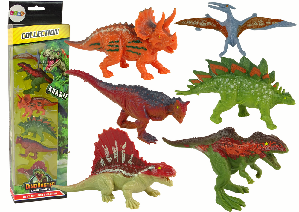 Set of Dinosaur Figurines 6 pieces Colorful