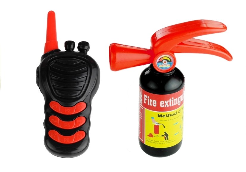 Set Of Fireman FIre Engine Car Helmet Extinguisher Saw 14 Elements