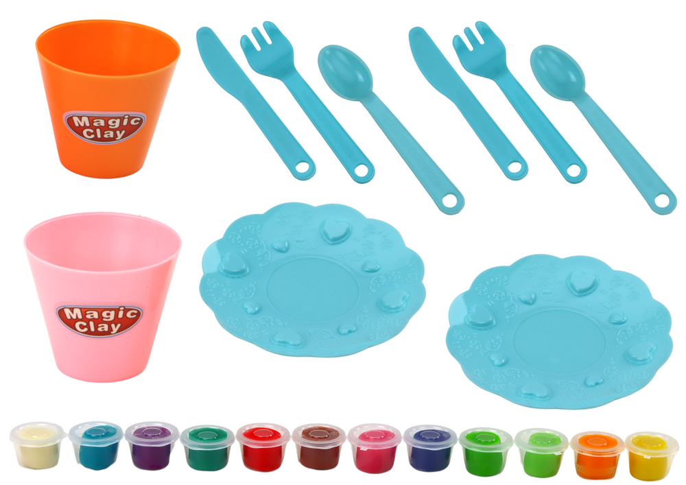 Set of Play Dough, Plastic Dough, DIY Machine, Accessories, 36 pcs.