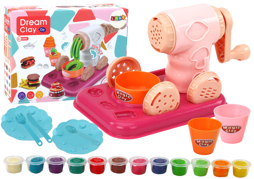 Set of Play Dough, Plastic Dough, DIY Machine, Accessories, 36 pcs.