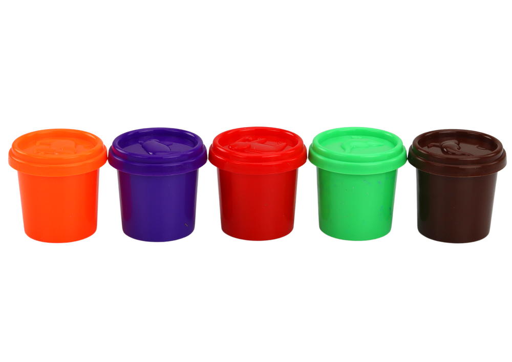 Set of Playdough in a Cup, 5 Pieces, Colorful Molds