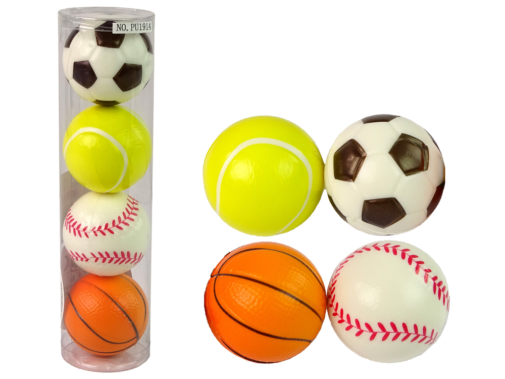 Set of Soft Balls 4 pcs. Sport Golf Tennis Football