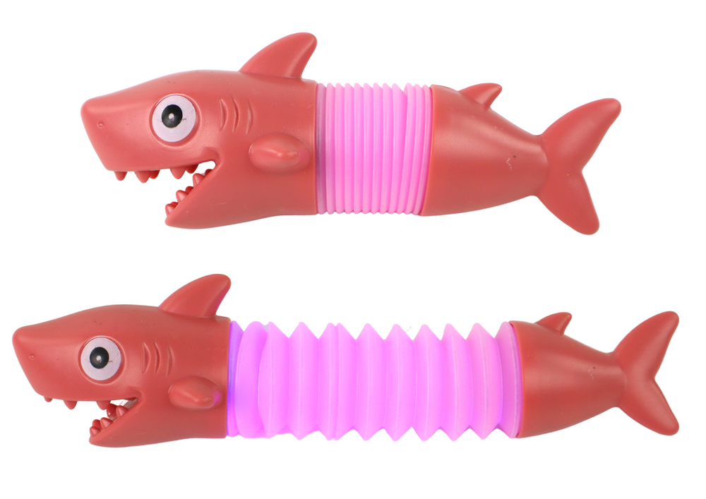 Shark Stretching Antistress Glowing Pop Tube