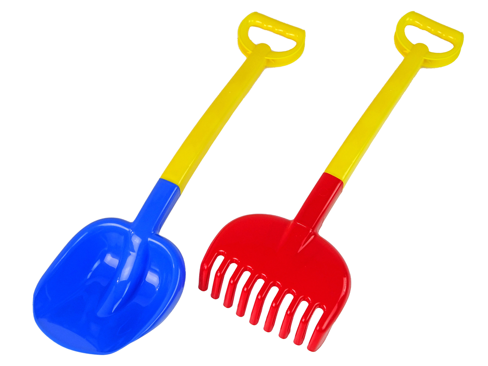 Shovel and Rake Large Bicolour Sand Set