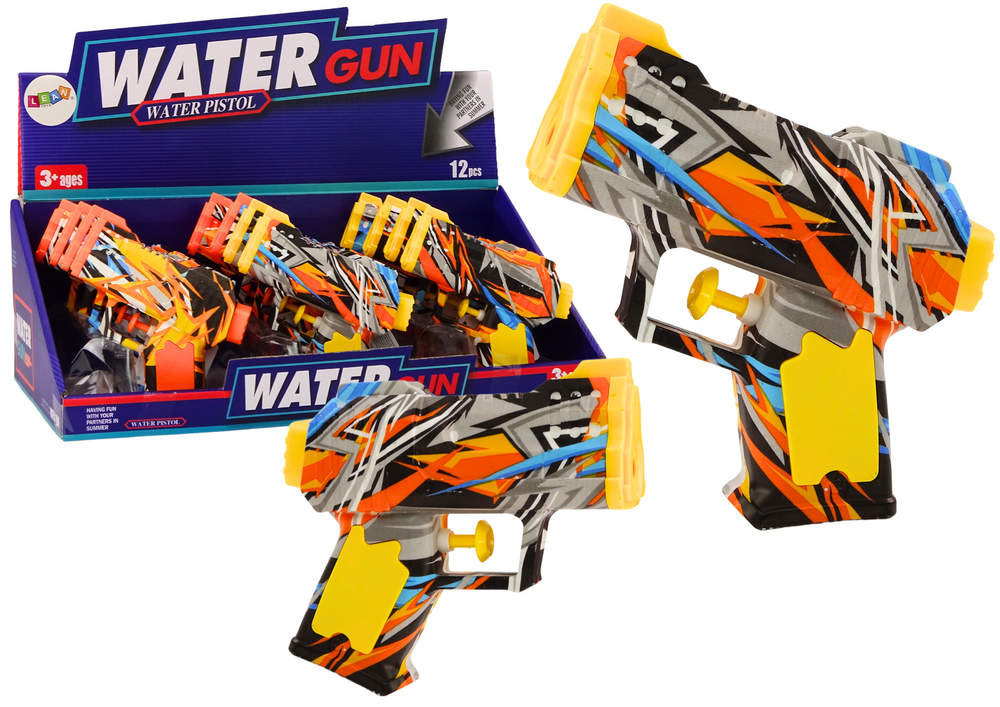 Small Water Gun  Yellow Orange Grafitti