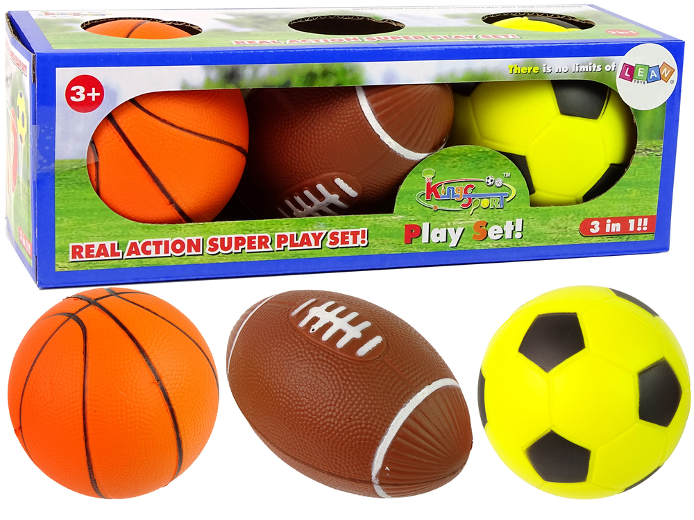 Soft Sports Ball Set 3in1 Football Basketball