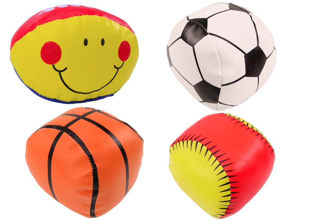 Soft Sports Balls Basketball Rugby Football Baseball Set of 4.