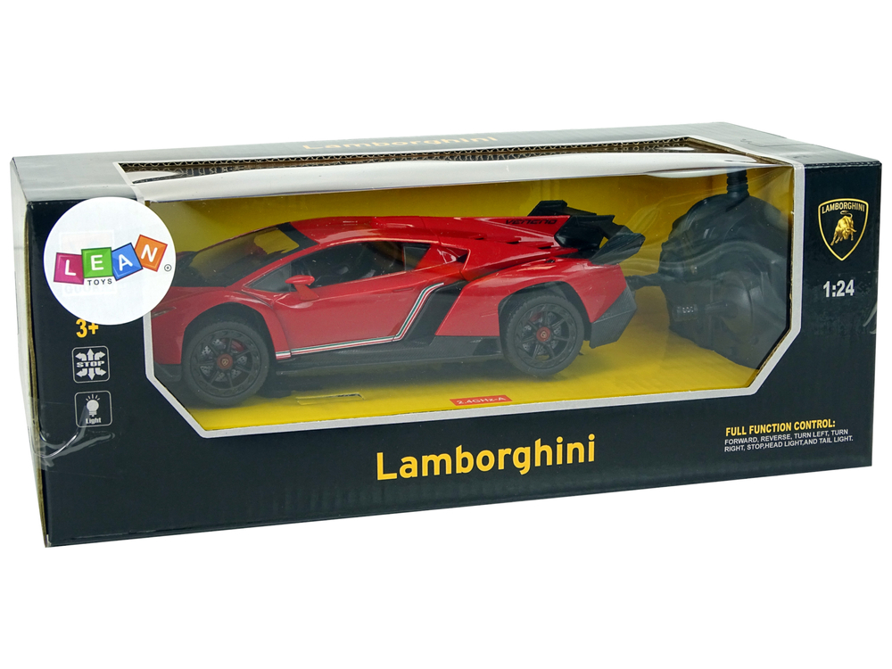 Sports Car R/C 1:24 Lamborghini Veneno Red 2.4 G Lights