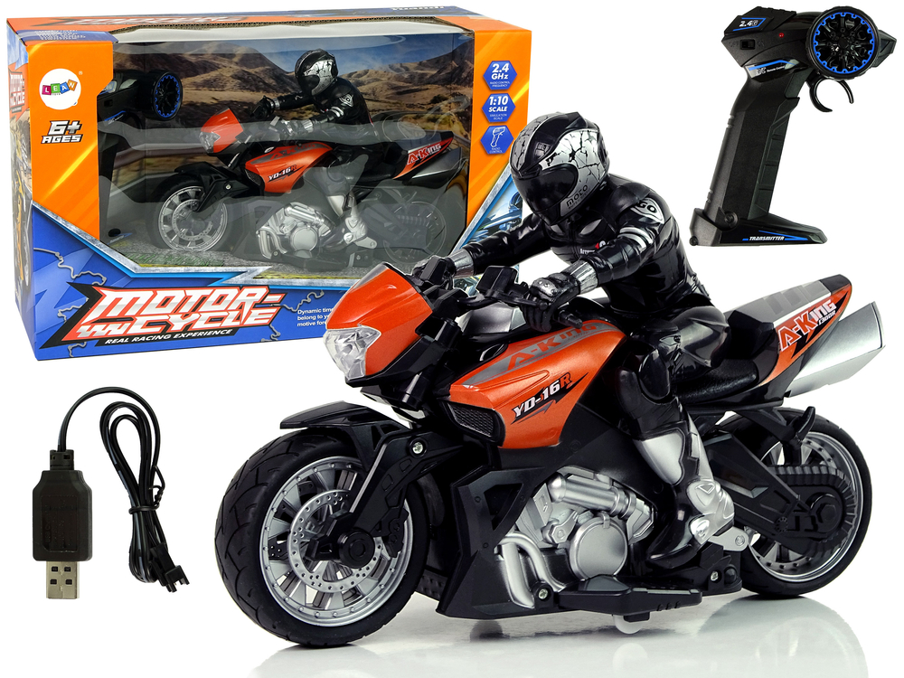 Sports Motorcycle 35m Range R/C 2.4G 1:10 Orange