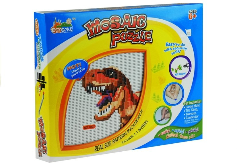 Sticky Mosaics Puzzle DIY Dinosaur Pattern Included