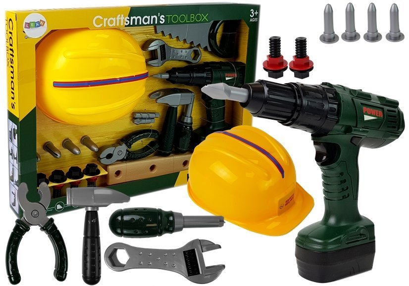 Tool Set Battery Drill Hammer Helmet