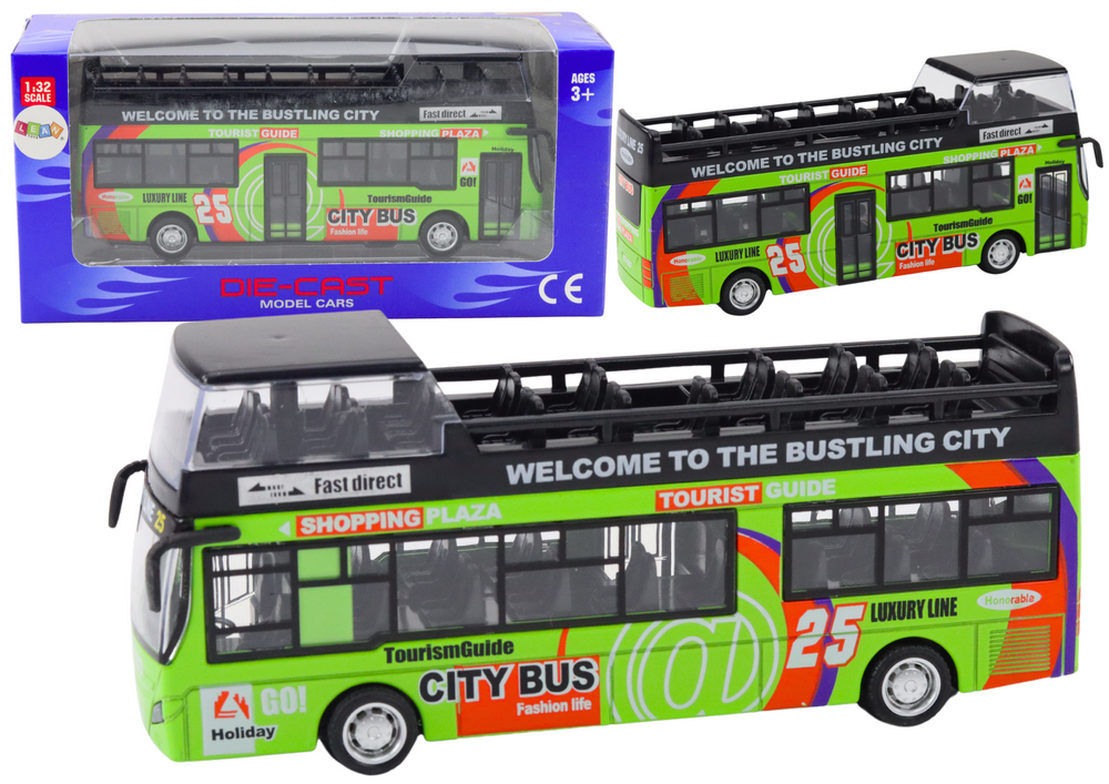 Tourist Coach Double Decker Openable Door Green