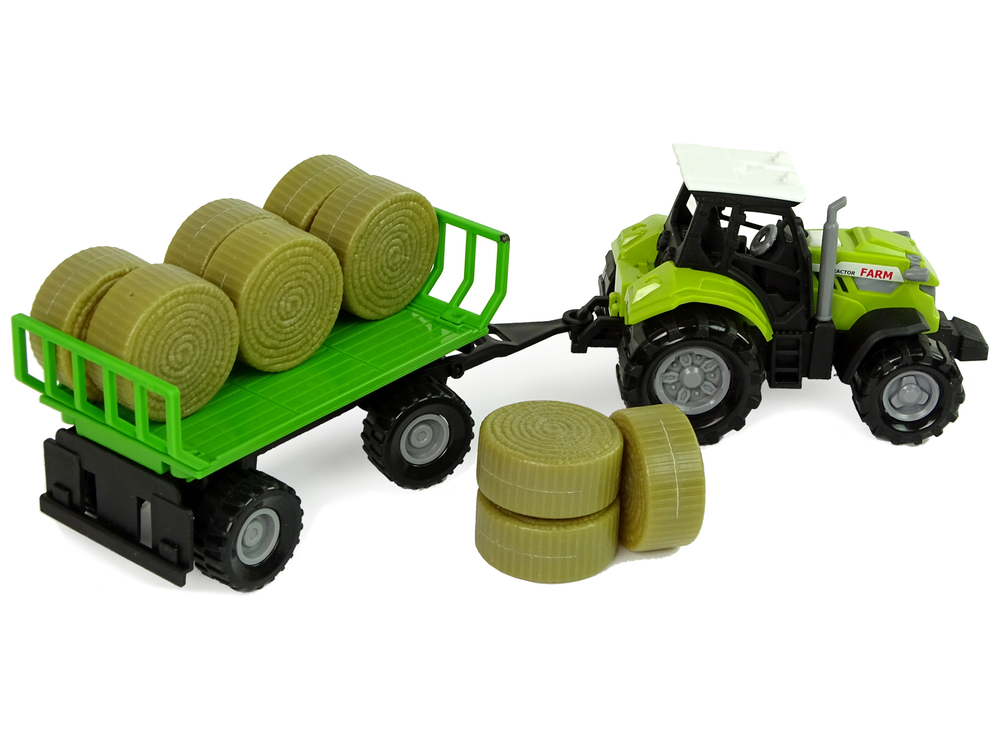 Tractor with Trailer Bale Hay Sound Green